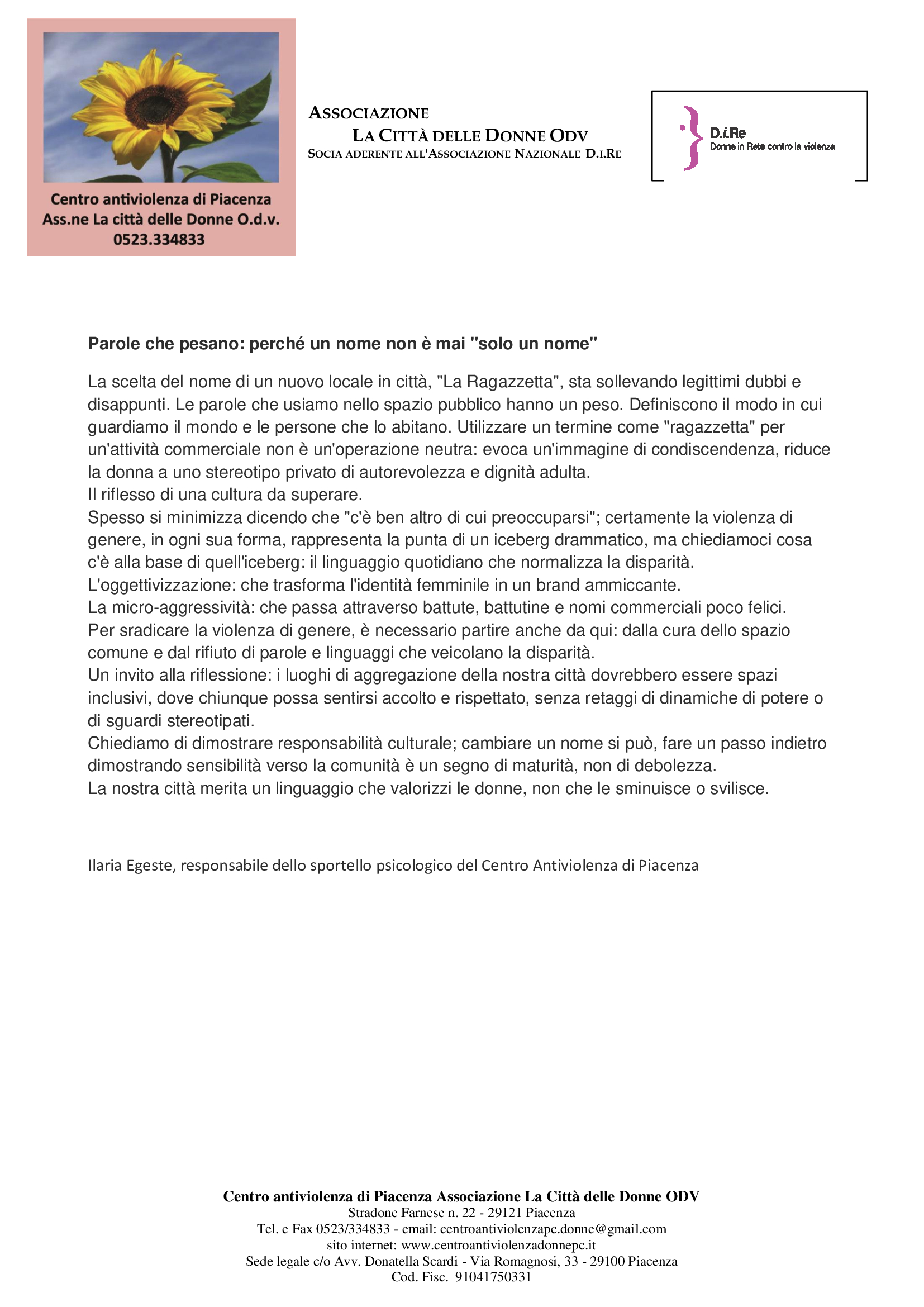 Parole che pesano